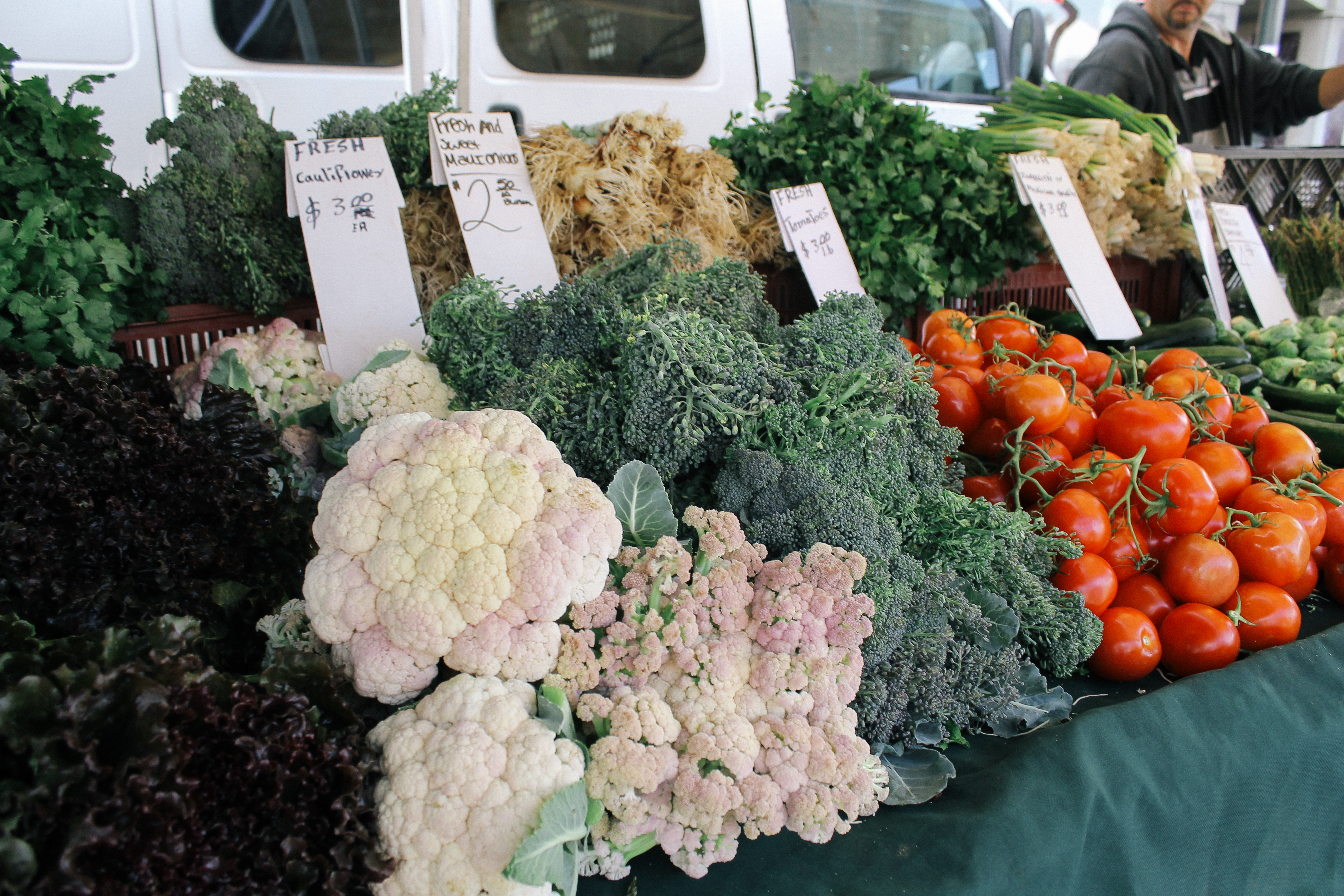 fresh vegetables on display 