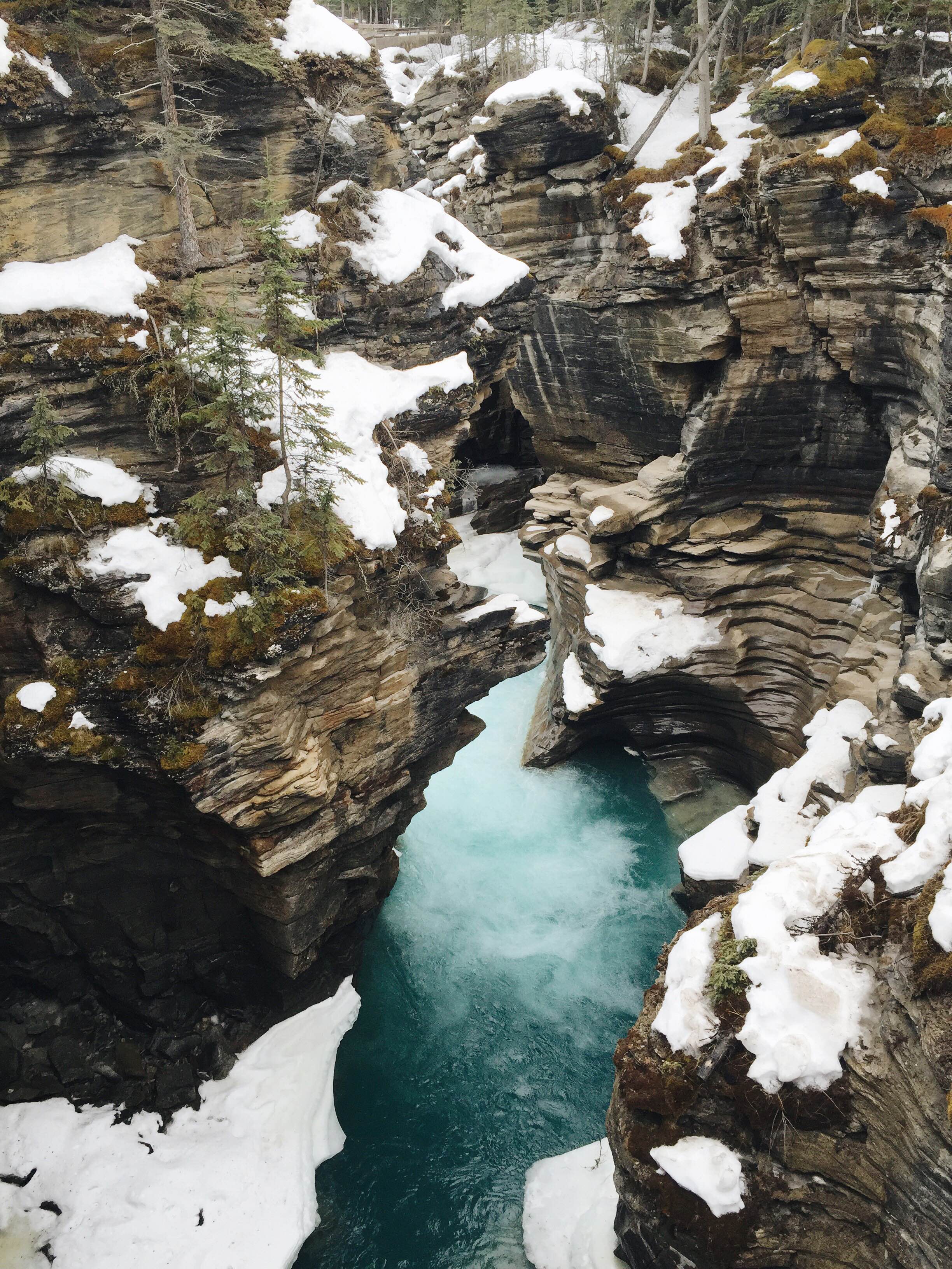 Athabasca Falls in Jasper National Park