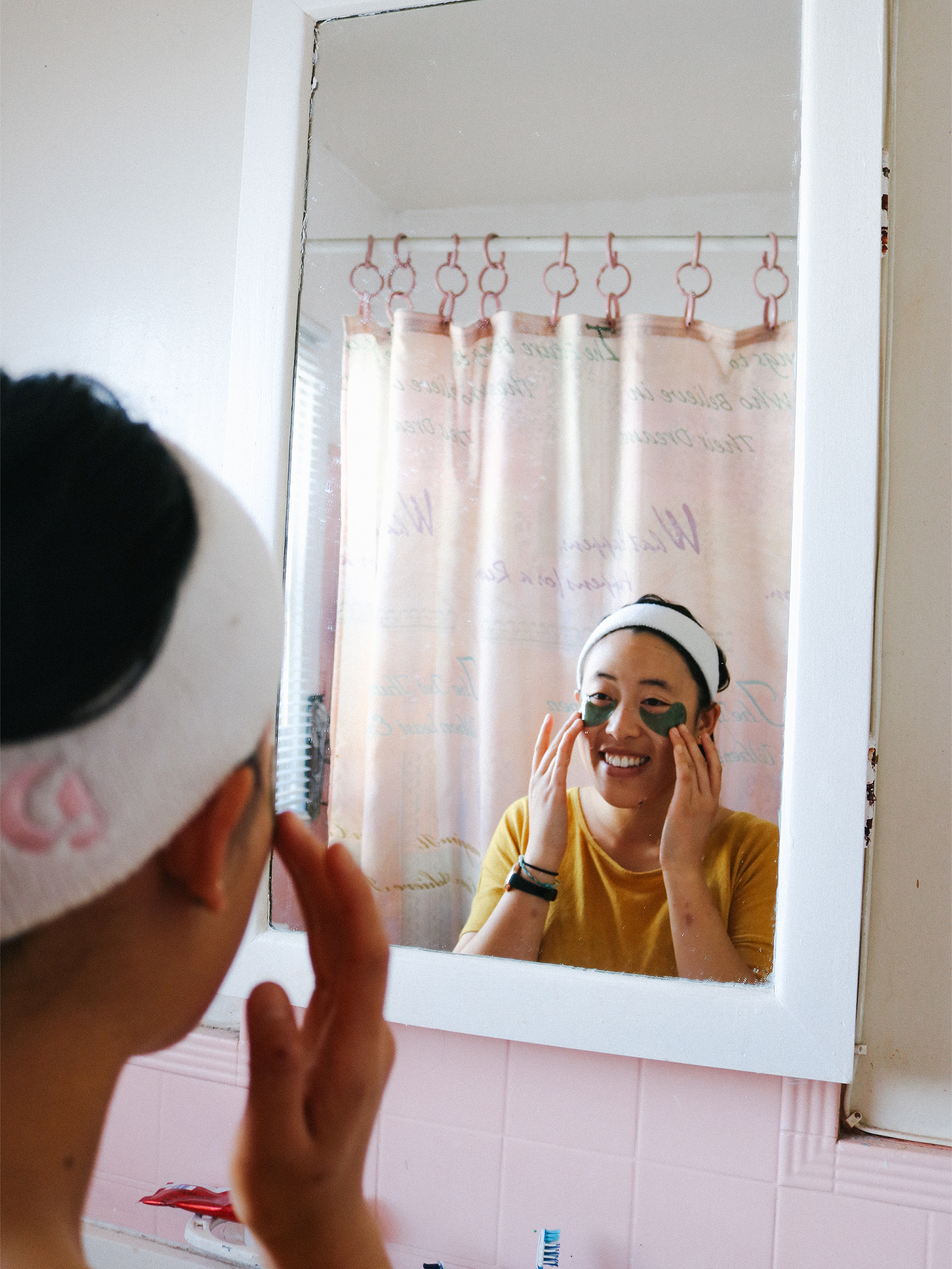 Vivian wearing eye masks