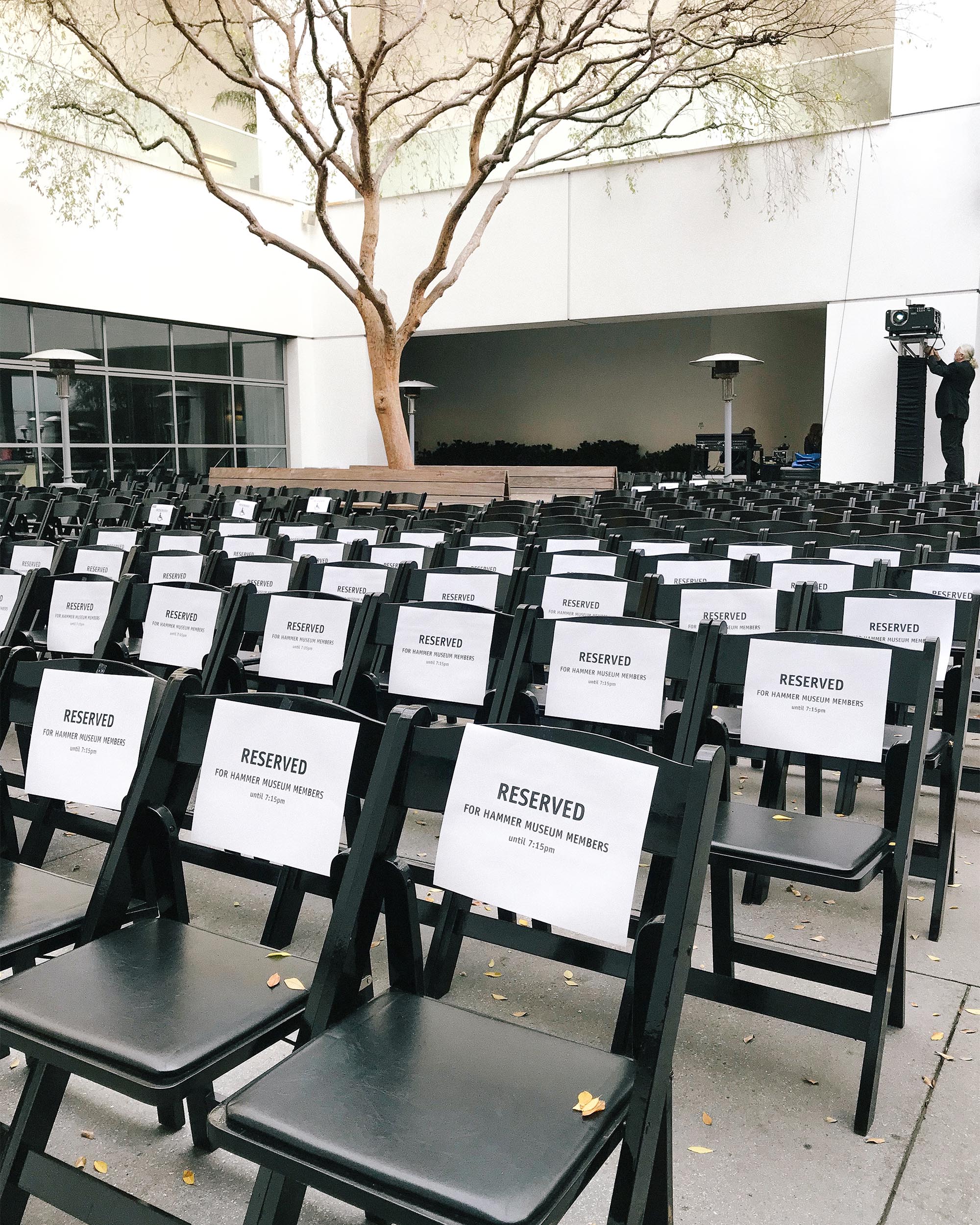 Hammer Museum Courtyard with reserved seating