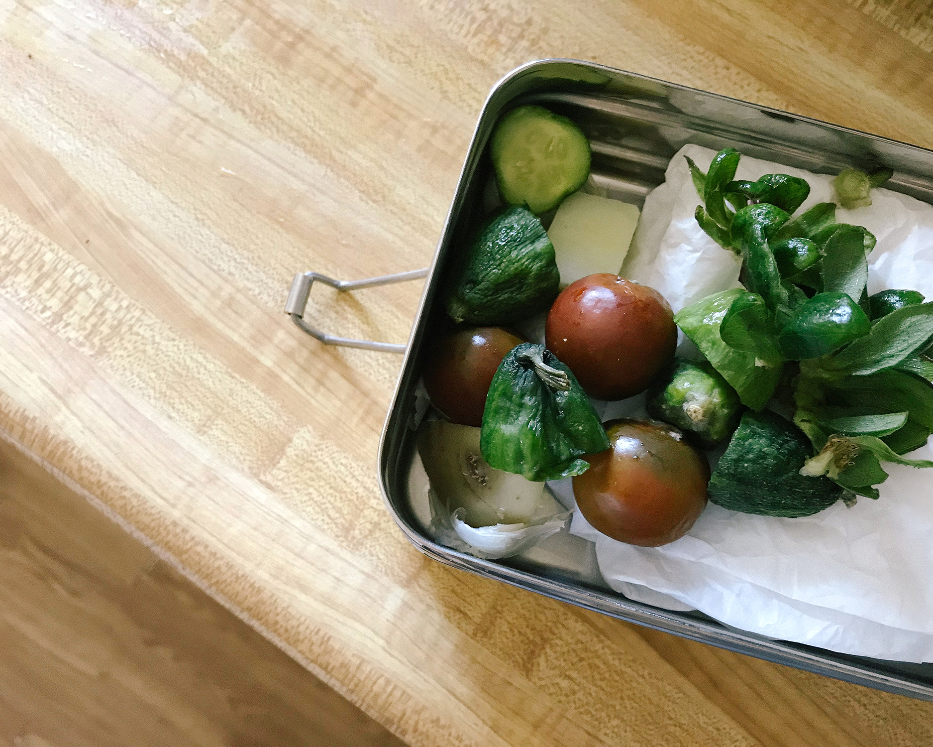 three-in-one stainless steel container with compost