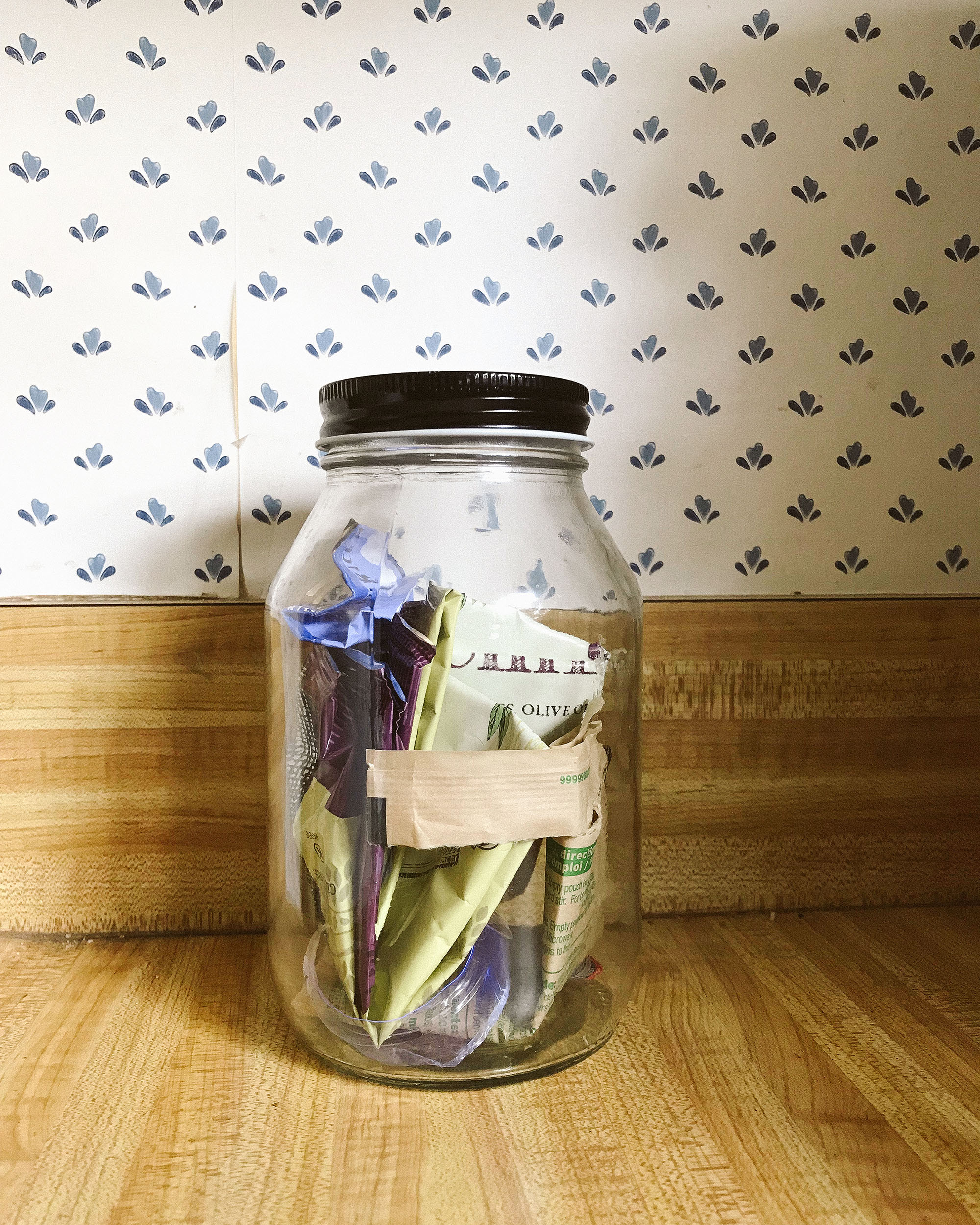mason jar with waste day 3